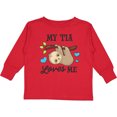 thumbnail image 3 of Inktastic My Tia Loves Me with Sloth and Hearts Boys or Girls Long Sleeve Toddler T-Shirt, 3 of 5