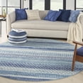 thumbnail image 5 of 8' Navy Blue Round Floral Power Loom Area Rug, 5 of 5