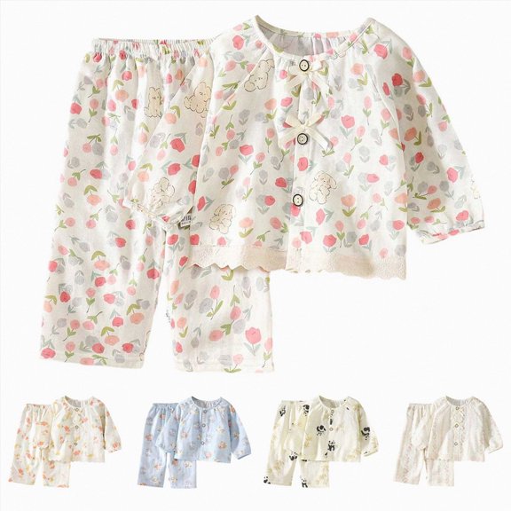 CAUYDY 5T 6T 7T 8Y 9Y 10Y Child Girl Pajamas Kids Gift Long Sleeved Shirt Elastic Waist Pants 2PCS Set Girls Fall Winter Outfits Sizes 8-9 Years,Light Pink