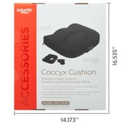 Equate Memory Foam Coccyx Seat Cushion, Black – Tailbone Pressure Relief