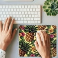 thumbnail image 2 of Pineapple Computer Mouse Pad Floral Leaf Plants Tropical Fruit Pattern Vintage Green Yellow Brown Wipeable Polyester Rubber Decorative Desk Mat Ideal for Home Library or Office Work (9.5"x7.9"), 2 of 6
