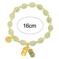 thumbnail image 5 of rygai Beaded Bracelet Unique Light Luxury Minimalistic Compact Good Symbolism Solid Imitation Jade Hand Ornament Bracelet Clothing Gift,Green, 5 of 7