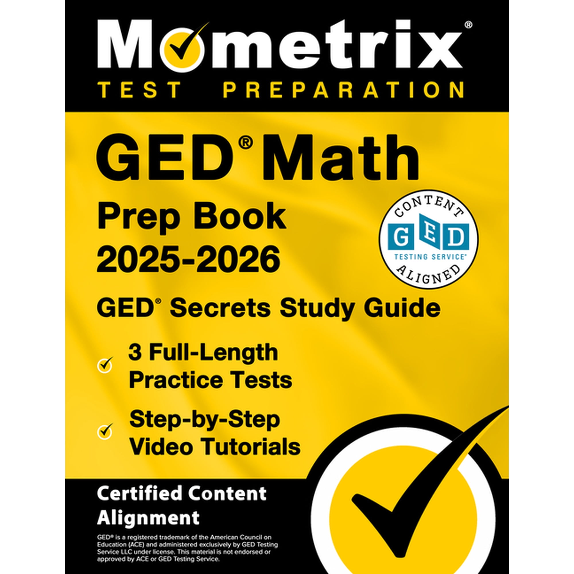 GED Math Prep Book 2025-2026 - GED Secrets Study Guide, 3 Full-Length Practice Tests, Step-By-Step Video Tutorials: [Cer, (Paperback)