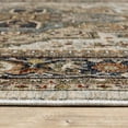 thumbnail image 3 of HomeRoots 508074 2 x 3 ft. Ivory Beige Blue Orange Gold Green Gray & Rust Oriental Power Loom Stain Resistant Rectangle Area Rug with Fringe, 3 of 7