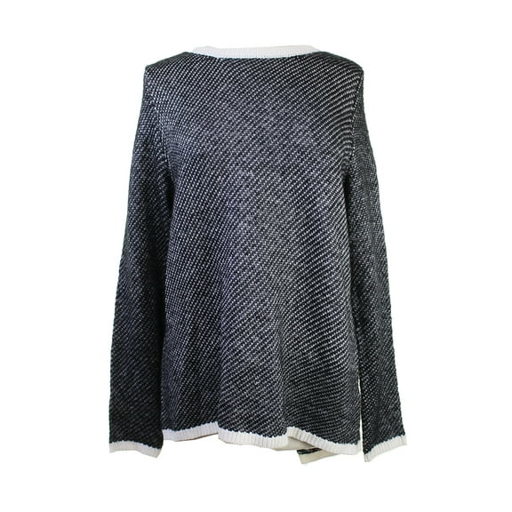 Kenneth Cole Womens York Charcoal Marled Samara Sweater L