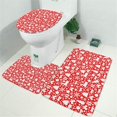 thumbnail image 2 of Red Christmas Deer and Gift Pattern Bathroom Rugs Sets 3 Piece,Toilet Cover Set,Absorbent Non Slip Bathroom Mats Sets with U-Shaped Contour Rug Toilet Rug Set, 2 of 5