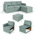 thumbnail image 2 of Costway Convertible Sectional Sofa L-Shaped Couch w/Reversible Chaise Green, 2 of 10