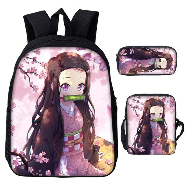 ColorCoral 2022 Estudiantes Mochila Anime Demon Slayer Kamado Nezuko Bolsa Escolar Regalo