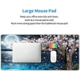 thumbnail image 5 of Japanese Pink Floral Gaming Mouse Pad XXL Sakura Cherry Blossom Magnolia Tree Blue Ocean Moon Night Extended Big Large Desk Mat Non-Slip Rubber Base Stitched Edge Long Keyboard Mousepad 35.4×15.7 in, 5 of 6