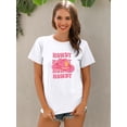 thumbnail image 5 of STARVNC Women Hat Graphic Letter Print Crew Neck Short Sleeve T-Shirt, 5 of 7