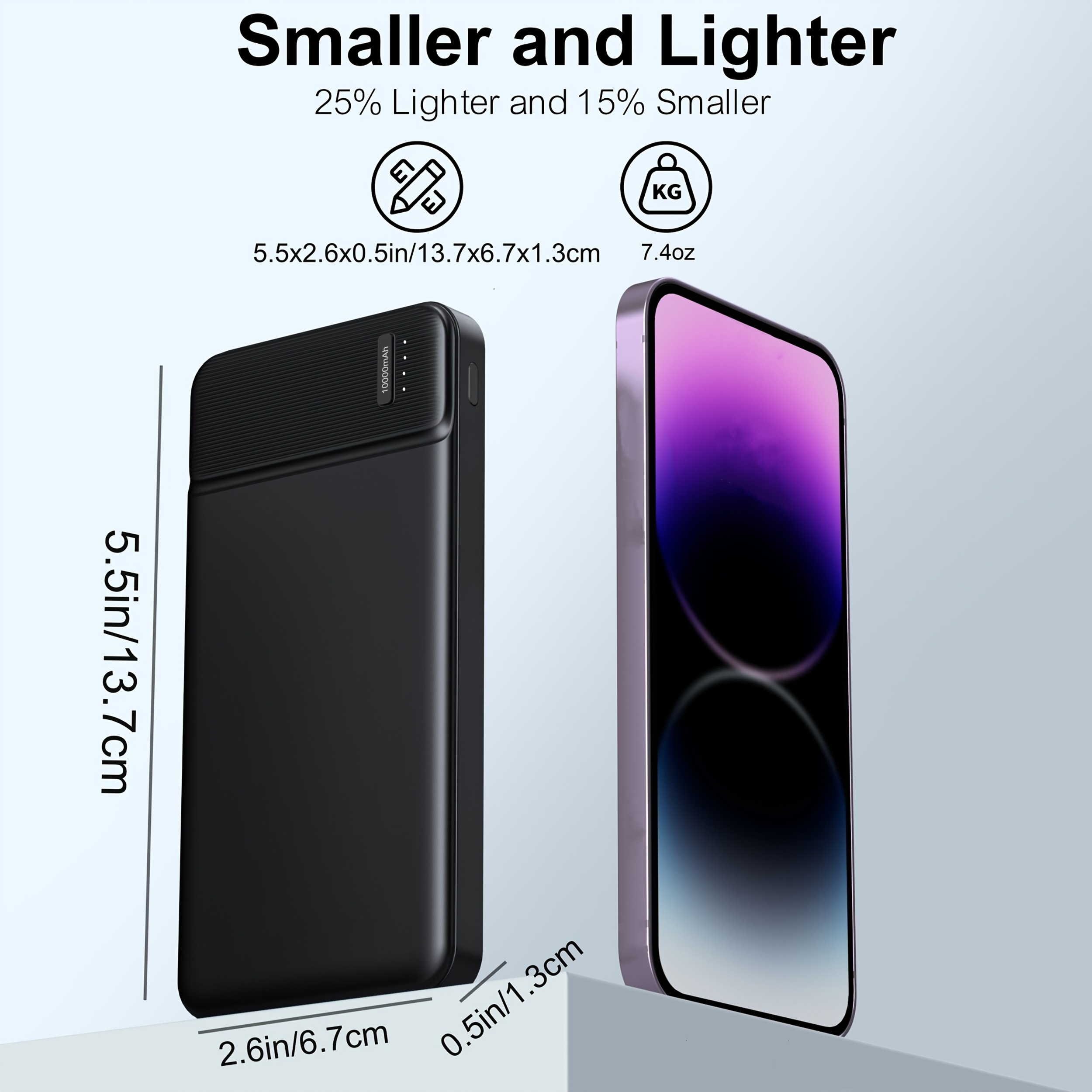 5V 10000mAh PD 22.5W Power Bank for Heated Jacket & Vest, Fast Portable Charger for Smartphones, Tablets, Heated Clothes - Lightweight High-Capacity Battery Pack