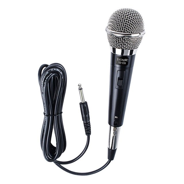 Micrófono dinámico M135 (patrón cardioide, conector jack de 3,52 mm, longitud de cable de 3 m, karaoke) negro oso de fresa Electrónica
