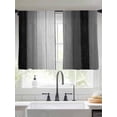thumbnail image 3 of Black Gray Ombre Semi Sheer Window Curtains 54 Inches Long, Vintage Country Wooden Rod Pocket Voile Silky Chiffon Curtain Light Filtering Drapes for Living Room, Kitchen, Bedroom, 52"x54", 2 Panels, 3 of 9