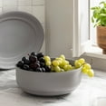 thumbnail image 3 of over&back Rim Serving Bowl - Stoneware Dishes - All-Occasion Place Settings - Perfect for Salads, Pastas, Snacks, and More - 10" x 10" x 3.7" - Semi-Matte Charcoal, 3 of 6