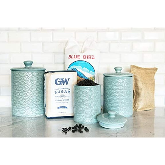 10 Strawberry Street Kitchen Canister Set, 3 Piece, Marquis Blue