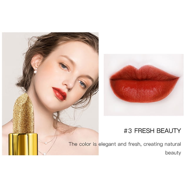 FcBaudy Rouge à Lèvres pour Femmes, Encre à Lèvres, Brillant à Lèvres Pailleté Rouge à Lèvres Hydratant Maquillage Velours Mat Or Rouge à Lèvres Teintures Brillantes Rouges Cosmétiques Pigment Nude Rouge à Lèvres Rouge à Lèvres