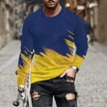 thumbnail image 2 of Patlollav Mens T-Shirt Gradient Printed Sports Shirt Long Sleeve Round Neck Tops, 2 of 5