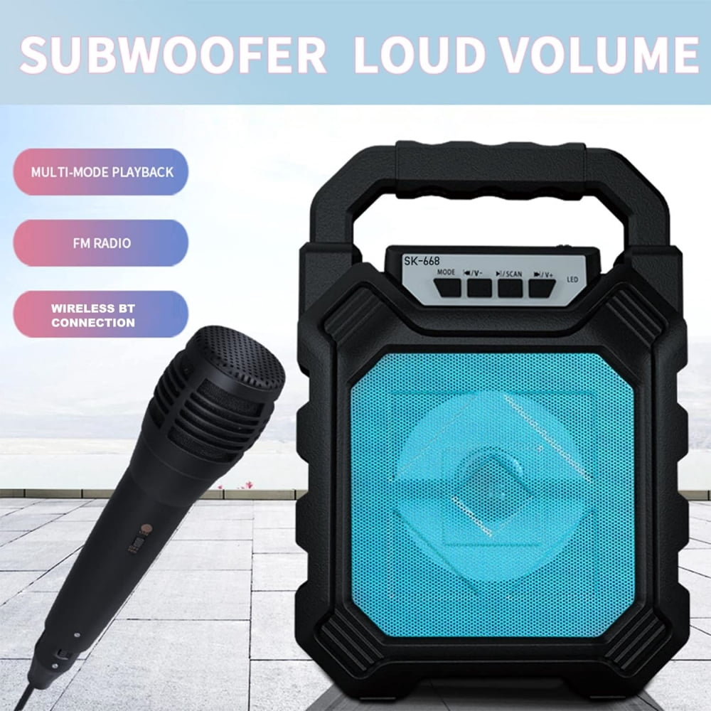 Karaoke Machine, Portable Bluetooth Karaoke Speaker for Adults Kids with Wired Microphone for Party/Birthday/Festivals