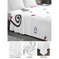 thumbnail image 6 of 4th of July King Size Flat Sheet, Wrinkleproof & Fadeproof Cooling Flat Bed Sheet Only, Blue Red Star Watercolor Independence Day Breathable Soft Bedding Top Sheets 105 x 98 Inches, 6 of 8
