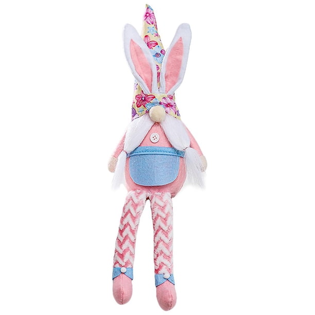 Gnomo de conejito de patas largas de Pascua Conejo hecho a mano Juguetes de peluche para adornos de muñecas Primavera Niños Regalos de Pascua Fiesta en casa Fiesta Decoración del hogar esquí esquí Gafas de esquí