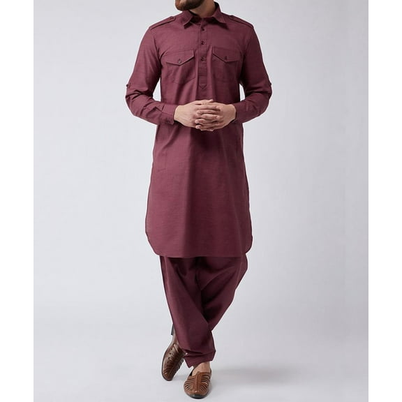 Nazon Brand -Men’s Wear Patani Panjabi And Pajama-Men's Punjabi |Men's Regular Fit Panjabi | Beautiful Men's Wear | Men's Slim-Fit Panjabi | Traditional Party Wear |Red Color