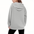 thumbnail image 4 of Zip Up Hoodie Women Long Sleeve Plus Size Plain Hooded Sweatshirts Fall Winter Trendy Casual Jacket with Pockets Shirts(Gray,L), 4 of 6