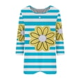 thumbnail image 3 of Birdeem Blouse for Women Womens Round Neck 3/4 Sleeve Button Up Top, 3 of 9