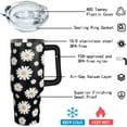 thumbnail image 5 of 40oz Daisy Tumbler With Handle and Straw,Daisy Gifts for Women,Daisy Flowers Daisy Coffee Mug Floral Cup Tumbler,Daisy Stuff Decor, 5 of 6