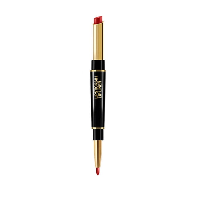 Rouges à Lèvres pour Femmes, Crayon à Lèvres Double Extrémité, Longue Tenue, Waterproof, 12 Couleurs