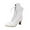 White, variant on Bmisegm Women Mid Boots High Heeled Wood Grain Heel Side Zipper Shoes Boots for Women White 7