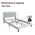 thumbnail image 2 of ASINMAK Twin Upholstered Platform Bed Frame, Linen Tufted, Light Gray, No Box Spring, 2 of 11