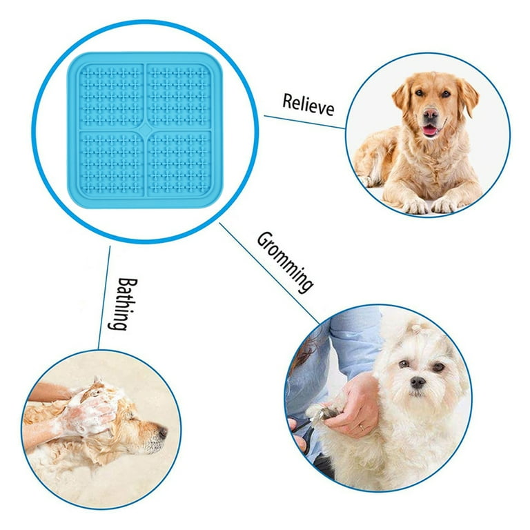 Lick Mat for Dogs, Slow Feeder Dog Crate Training Tools, Dog Crate Lick  Pads for Boredom Anxiety Reduction, Dog Kennel Therapy Training - Cross blue