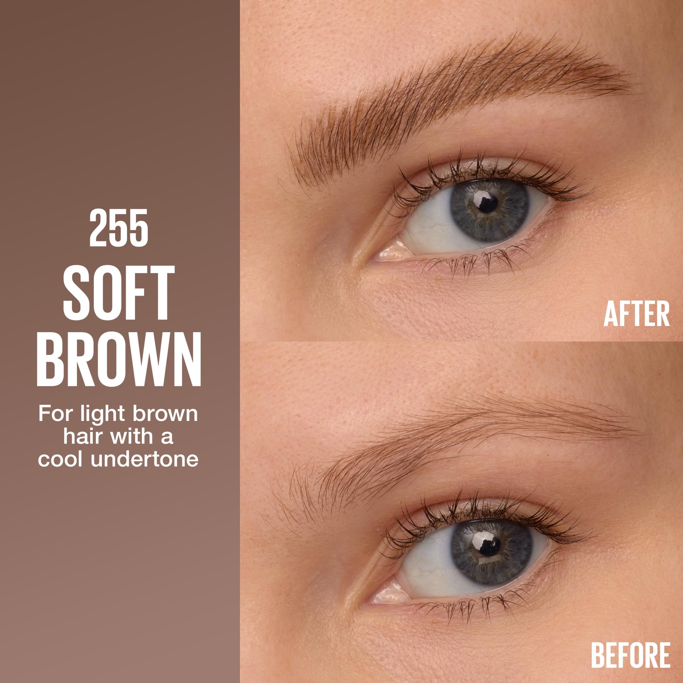 Maybelline Brow Inserts 2-in-1 Eyebrow Pencil and Brow Gel, Soft Brown, 0.04 fl oz