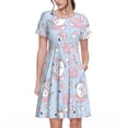 thumbnail image 1 of Balery Summer Cute Unicorns Vestidos sueltos de manga corta para mujer, vestidos de verano 2025, vestidos casuales de corte A con vuelo., 1 of 6