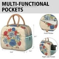 thumbnail image 6 of Lunch Bag Lunch Box for Women Reusable Insulated Lunch Cooler Bags,Large Capacity for Work Travel Picnic,Water-Resistant Pioneer Colorful Floral Lunch Tote Bag Gifts for Woman Mom Beige, 6 of 6
