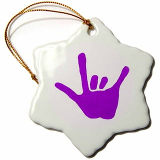 Custom ASL Name Tassel ASL I Love You Hand Keychain Purple