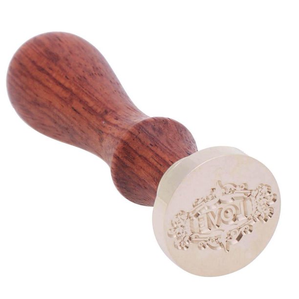 Cuadros Decorativos Love Series Retro mango de madera lacre documentos de cera sello personalizado (W14) Likrtyny embutido en tela