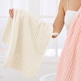 thumbnail image 5 of Coral Velvet Face Towel Set Highly Absorbent Quick Dry Soft Striped Washcloth for Bathroom Gym Travel 3 Pack, 13.77 X 29.52 Inch, 5 of 6