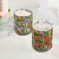 thumbnail image 2 of Yayeee 4 Pack Qtip Holder Bathroom Cotton Swab Canister with Lid Clear Dispenser Set, Floral Pattern, 2 of 6
