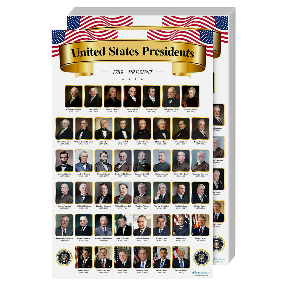 Presidents Of The United States Educational Chart Great Learning Tool
