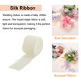 thumbnail image 4 of Uxcell 3 Rolls Chiffon Silk Ribbon Fabric Ribbon Handmade Floral Fringe Ribbon Deep Beige Nude White 1-1/2'' 10 Yards, 4 of 6
