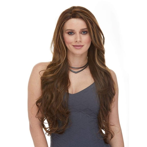 Kim Lace Front Wig Color 1 Black - Sepia Wigs 26" Long Curly 100% Futura Heat Friendly Synthetic Hair Realistic Hairline Layered 3 oz Avg Cap Bundle MaxWigs Hairloss Booklet