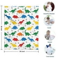 thumbnail image 4 of White Colorful Dinosaurs Paw Prints Pattern Blanket,Comfortable Soft Lamb Wool Throw Blanket,All Season,Warm Lightweight Blankets for Sofa Bed Couch Living Room Chair,30"x40", 4 of 4