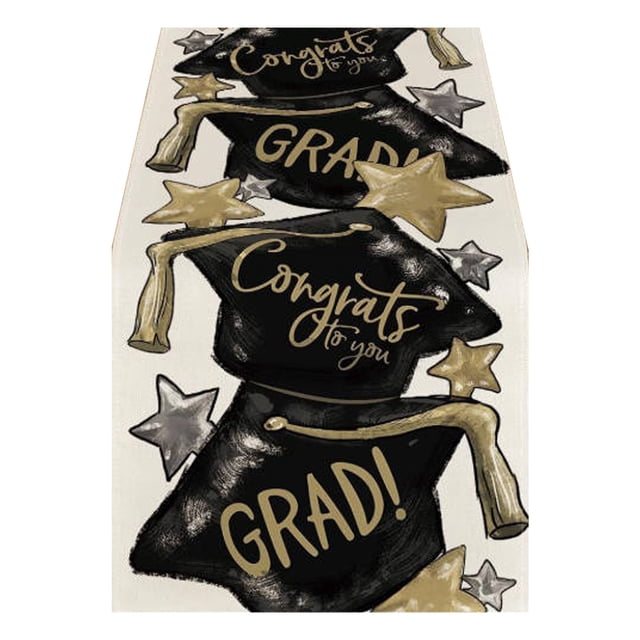 SIfdSeng Get it Fast Graduation Table Banner for Party 2026 Themed Tablecloth Kitchen Living Room Polyester Decorative Table Runner