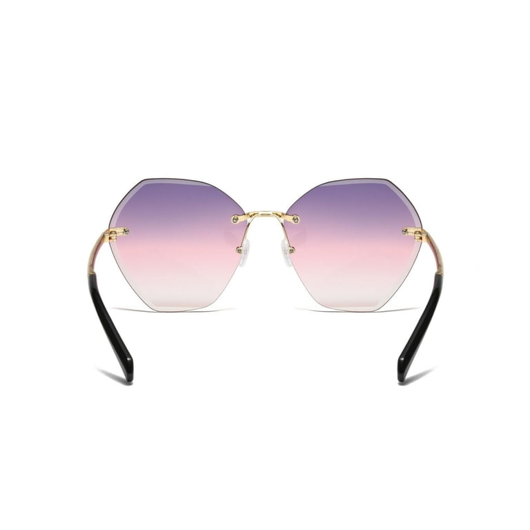 Womens Oversized Rimless Sunglasses for Driving Outdoor 