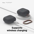 thumbnail image 7 of elago Silicone Case Compatible with AirPods 3 Case Cover - Carabiner Included, Supports Wireless Charging, Shock Resistant, Full Protection (Dark Grey), 7 of 7