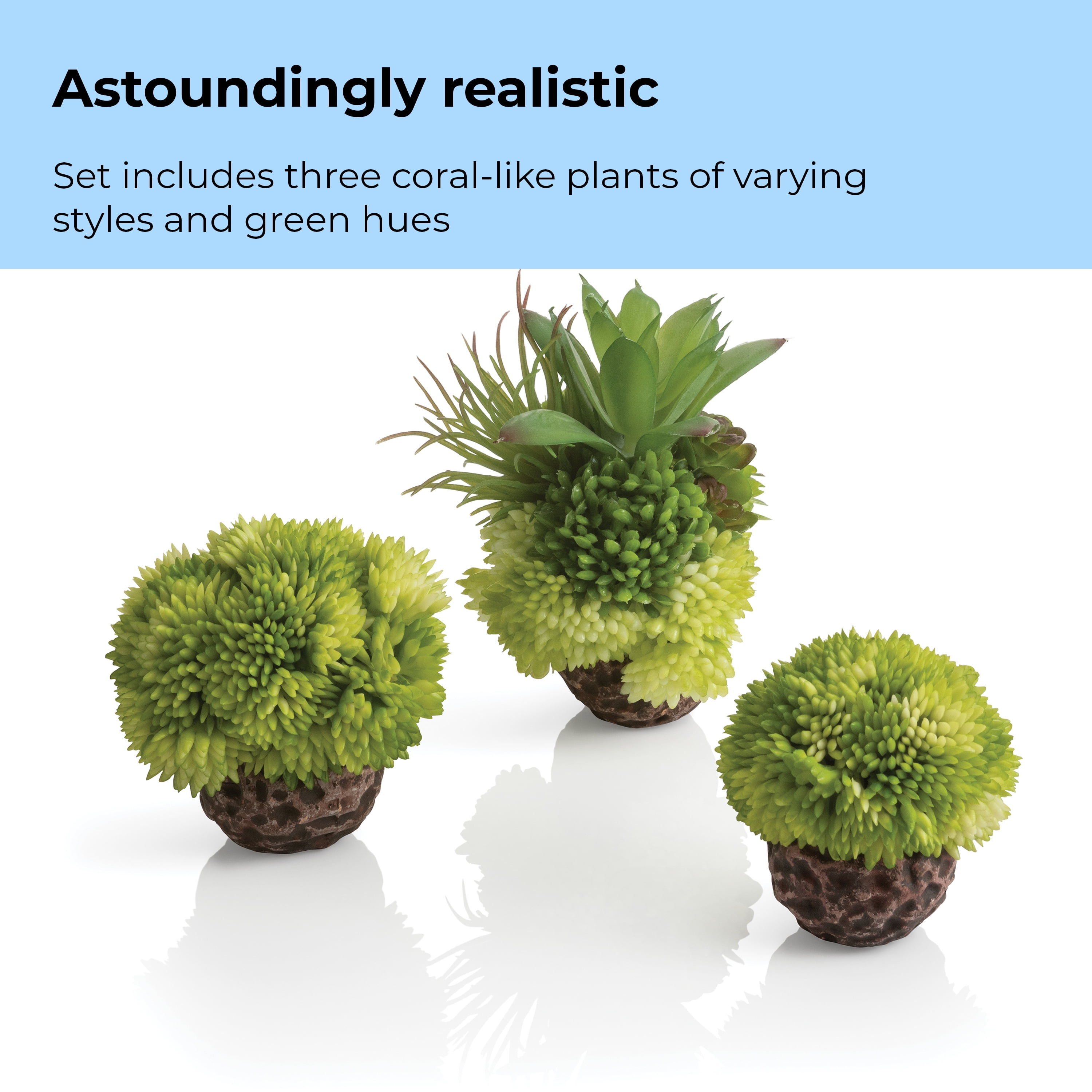 biOrb Green Coral Ball Set - Plastic Aquarium Plant Decoration
