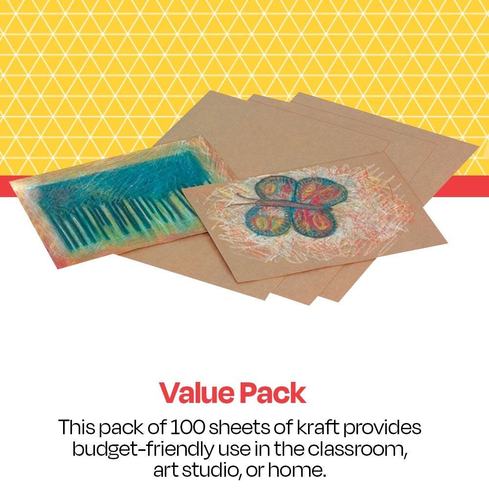School Smart 086641 Extra Heavy Weight Kraft Paper Sheet - Brown, Pack 100