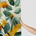 thumbnail image 3 of Chilfamy  Eucalyptus Leaves Shower Curtain, Blossomy Leaf Pattern Abstract Geometric Details Marble Print, Cloth Fabric Bathroom Decor Set with Hooks,Green Black Mustard 60x72, 3 of 7