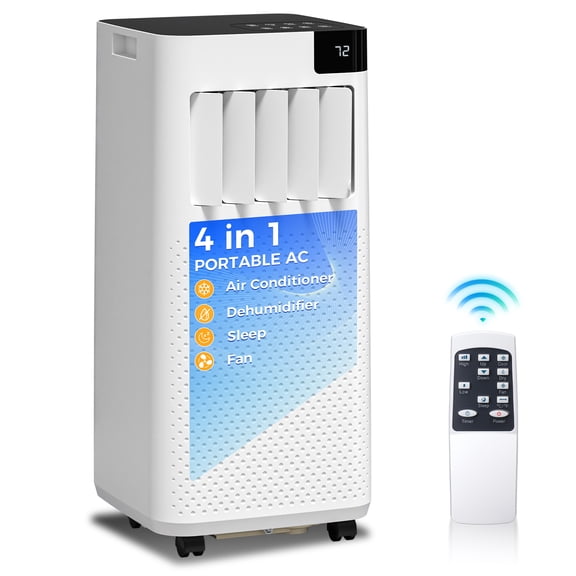 Electactic portable airconditioner 8000 btu, ac unit portable with remove control, 4 modes & 2 speeds& 24H timer,for indoor ,white